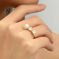 Offene Ringe aus Messing im schlichten Stil mit Pavé-Zirkonia&nbsp;IO7806