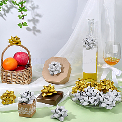 20 boule de fleur en poudre pailletée en plastique de 2 couleurs pour décoration de fête&nbsp;AJEW-FG0005-69