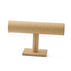 Leinen T-Bar Armband Display steht&nbsp;BDIS-WH0003-04B