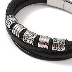 Bracelets multibrins en cuir microfibre tressé&nbsp;LS-BJEW-B096-07B