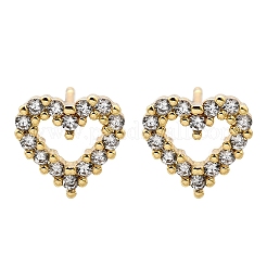 Orecchini a perno con zirconi cubici a cuore per donna ragazza&nbsp;EJEW-H126-18G
