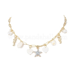Collar con colgante de estrella de mar&nbsp;NJEW-JN05405-02