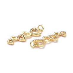 Pendenti in zirconi cubici trasparenti in micro pavè di ottone&nbsp;ZIRC-L100-127G