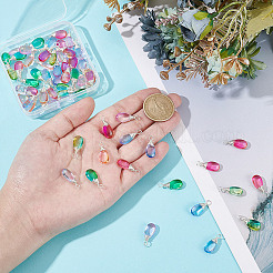 64pcs 8 Farben Glasanhänger&nbsp;PALLOY-HY00060