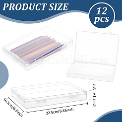 12 pièces contenants de perles en plastique transparent&nbsp;CON-BC0008-08