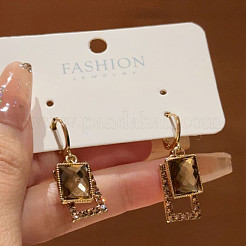 Pendientes de aro rectangulares de aleación de vidrio&nbsp;FS-WGE8453-01