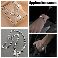 10 ensemble de bracelets unisexes à chaîne gourmette/chaîne torsadée en acier inoxydable 304&nbsp;STAS-UN0048-40