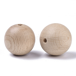 Perles en bois de hêtre naturel&nbsp;WOOD-T020-01E