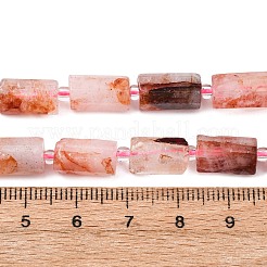 Natürliche Stränge aus hämatoidem Quarz / eisenhaltigen Quarzperlen&nbsp;G-L655-B02-01