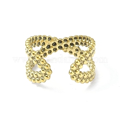 Bague de manchette ouverte en acier inoxydable 304 avec placage ionique (IP)&nbsp;RJEW-L109-023G