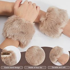 Guantes de manga larga con puños de pelo de conejo de imitación para mujer&nbsp;AJEW-WH20019-20A