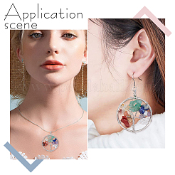 Chakra-Themen-Anhänger aus natürlichen und synthetischen Edelsteinen&nbsp;G-SC0002-23P