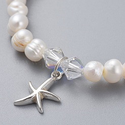 Bracelets extensibles en perles d'eau douce naturelles&nbsp;BJEW-JB04863-06