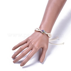 Verstellbare geflochtene Perlenarmbänder aus Kaurimuschel&nbsp;BJEW-JB04272