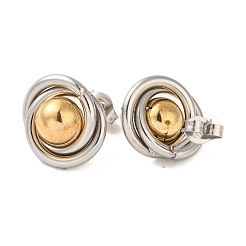 Pendientes de botón de acero inoxidable 304 con forma de anillo y redondo para mujer&nbsp;EJEW-U003-19