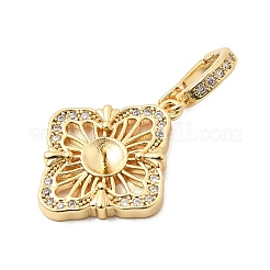 Ciondoli in ottone con pavé di zirconi chiari&nbsp;KK-G553-12G