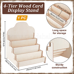 Présentoir à cartes en bois à 4 niveau&nbsp;ODIS-WH0025-210