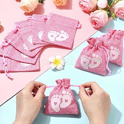 Borse con coulisse in poliestere a forma di impronta di bambino&nbsp;ABAG-FZC0001-01B