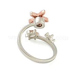 Anelli girevoli in smalto a forma di tartaruga e stella marina per donna&nbsp;RJEW-M016-08P