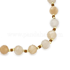 Verstellbares Armband aus geflochtenen Perlen aus natürlichen und synthetischen Steinen und Miyuki-Samen für Damen&nbsp;BJEW-O187-15