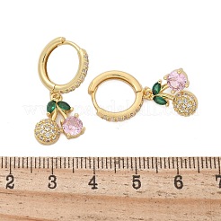 Micro ottone spianare zirconi Orecchini a cerchio&nbsp;EJEW-R016-15G