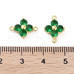 Crémaillère placage laiton pavé zircone cubique connecteur breloques&nbsp;KK-H474-20G-01
