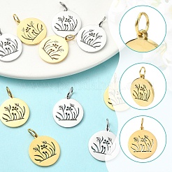 2 pièces 2 couleurs pendentifs en acier inoxydable&nbsp;STAS-YW0011-15