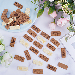 80 stücke 4 arten cartoon stil bär muster pu leder label tags&nbsp;DIY-GF0007-22