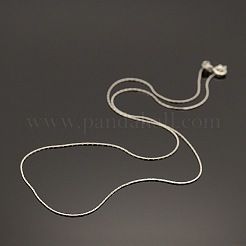 Anlaufschutz-Halsketten aus rhodiniertem Sterlingsilber mit 925 Boston-Gliederkette&nbsp;STER-E033-56