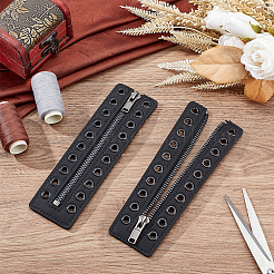 Schnürstiefel aus PU-Leder mit Reißverschlusseinsätzen&nbsp;LS-DIY-WH0474-002