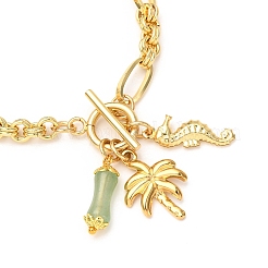 Charm-Armbänder aus Edelstahl und natürlichem grünem Aventurin&nbsp;BJEW-JB12429