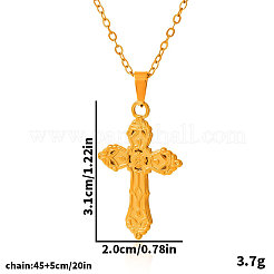 Colliers avec pendentif croix religieuse en acier inoxydable 304 pour femmes&nbsp;RK5920-2