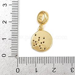 Messing mikro pflastern klare kubik zirkonia europäische baumeln charme&nbsp;KK-N271-46G-02