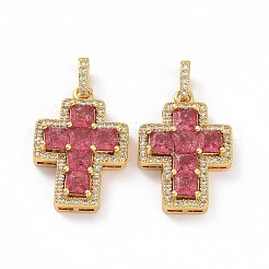 Pendentifs en laiton zircon cubique transparent&nbsp;ZIRC-F135-24G-01B