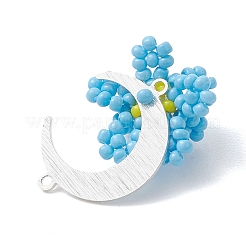 4 ciondolo a forma di luna e fiore con perline di vetro colorate&nbsp;PALLOY-MZ01185