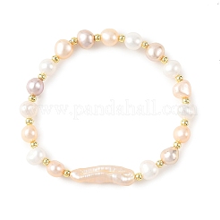 Stretch-Armbänder aus natürlichen Zuchtperlen aus Süßwasserperlen für Frauen&nbsp;BJEW-JB14192