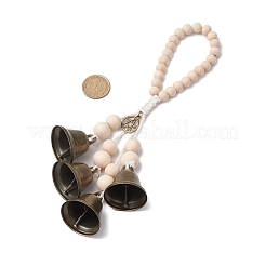 Decorazioni con campanella in ferro e ciondolo in lega in stile tibetano&nbsp;HJEW-JM003371-01