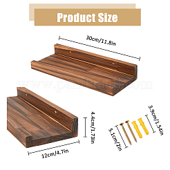 Étagère murale rectangulaire en bois massif&nbsp;AJEW-WH0472-11B