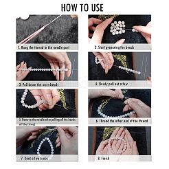 Aiguilles à perles en acier avec crochet pour fileuse à perles&nbsp;X-TOOL-C009-01B-01