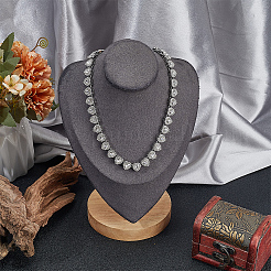 1 Stück Herz-Zink-Legierung Kristall Strass Cup Kette Tennis Halsketten für Frauen&nbsp;NJEW-SP0001-06P