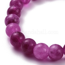 Conjunto de pulseras elásticas de cuentas redondas de calcedonia natural teñida para niñas y mujeres&nbsp;BJEW-JB07058