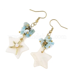 Pendientes colgantes de larimar natural&nbsp;EJEW-JE07403