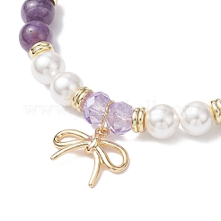 Bracelets à breloques en laiton avec nœud papillon&nbsp;BJEW-JB12805