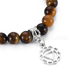 Bracelets extensibles en pierre mélangée naturelle reiki pour fille femme&nbsp;BJEW-S145-001