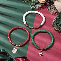 3 Stück 3 Stile handgefertigte Polymer Clay Perlen Stretch-Armband-Sets&nbsp;BJEW-TA00499