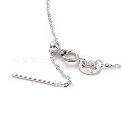 Anlaufgeschützte rhodinierte 925 Sterling Silber Perlenketten&nbsp;STER-I021-01P