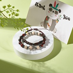 Ich liebe dich Morsecode Stretch-Armbänder Set&nbsp;BJEW-JB07352-01