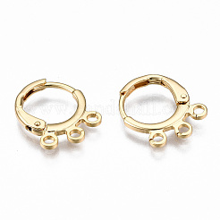 Messing Huggie Hoop Ohrring Zubehör&nbsp;KK-N233-082-NF