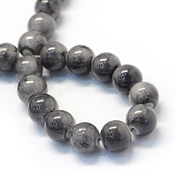 Chapelets de perles en verre rondes verre imprimés&nbsp;X-DGLA-Q019-8mm-66