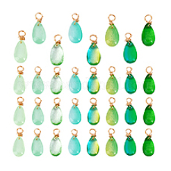 96pcs 8 Farben transparente Glasanhänger&nbsp;PALLOY-PH01853